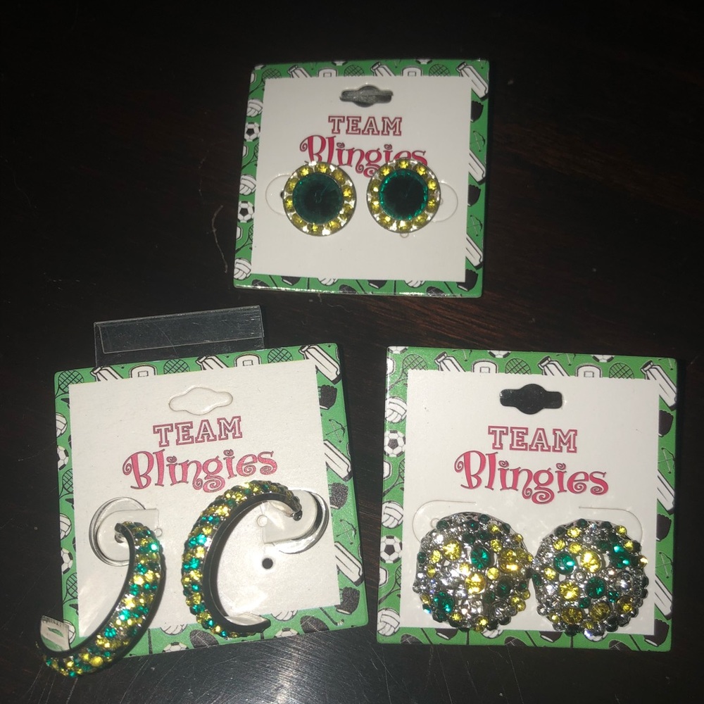 Green and Gold gameday earrings - packer